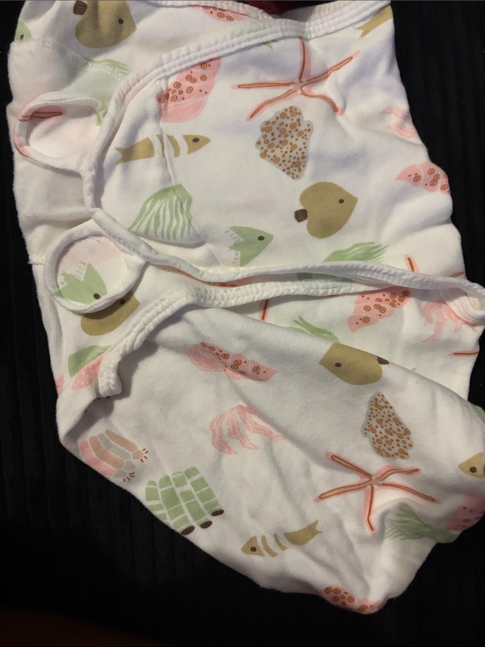 Amazon White Baby One-Piece with Sea Creature Print - Pink, Green, Tan